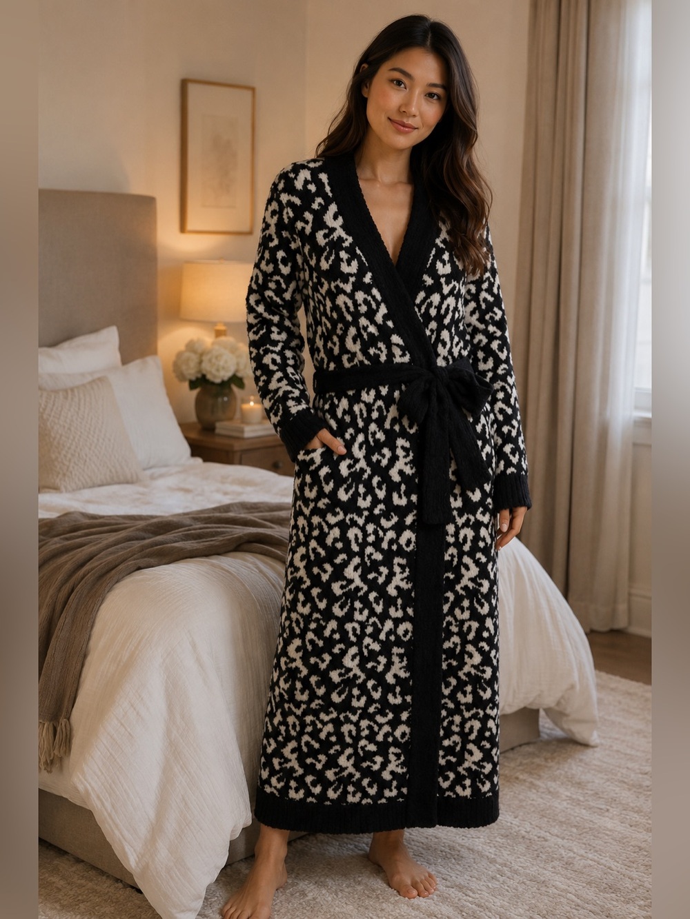 NEW UGG Lenny Robe – Black Leopard – Size XS (Can fit a small)
